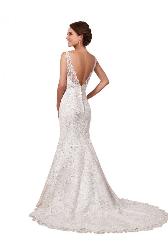 Outlet Bateau Illusion Sweetheart Lace Wedding Dress