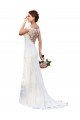 Outlet Illusion Bateau Neckline Fit and Flare Lace Wedding Dress
