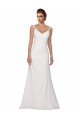 Outlet V-Neck Sheath Chiffon Wedding Dress with Straps