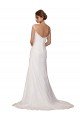 Outlet V-Neck Sheath Chiffon Wedding Dress with Straps