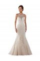 Outlet High Neck Mermaid Lace Wedding Dress with Illusion Back