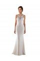 Outlet Modern High Neck Sheath Wedding Dress with Lace Bodice