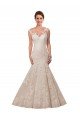 Outlet Fit and Flare Illusion Neck Lace Wedding Dress