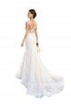 Outlet Fit and Flare Illusion Neck Lace Wedding Dress