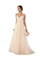 Outlet Sweetheart A-Line Tulle Wedding Dress with Lace Illusion Back