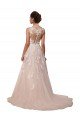 Outlet Sweetheart A-Line Tulle Wedding Dress with Lace Illusion Back