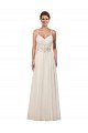 Outlet Sweetheart A-Line Chiffon Wedding Dress with Beaded Shoulder Straps