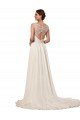 Outlet Sweetheart A-Line Chiffon Wedding Dress with Beaded Shoulder Straps