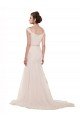 Outlet Cap Sleeves Off the Shoulder Ruched Mermaid Tulle Beach Wedding Dress