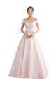 Outlet Off the Shoulder Sweetheart Ball Gown Satin Wedding Dress