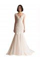 Outlet V-Neck Mermaid Tulle Wedding Dress