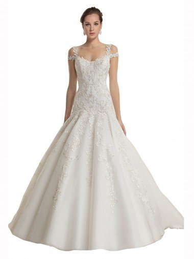 Outlet Off the Shoulder Mermaid Lace Tulle Wedding Dress