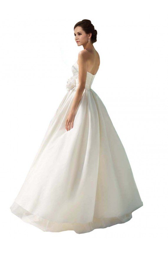Outlet Strapless A-Line Taffeta Wedding Dress