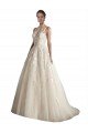 Outlet Illusion Neck A-Line Tulle Wedding Dress