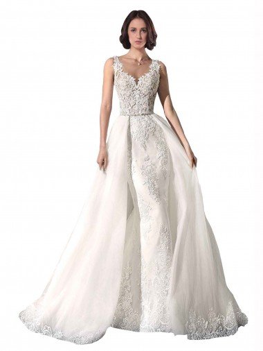 Outlet Sweetheart Fit and Flare Tulle Lace Wedding Dress