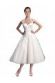 Outlet A-Line Short Tea Length Sweetheart Tulle Lace Beach Wedding Dress