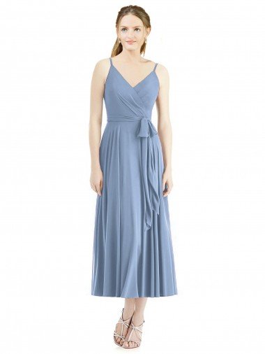 Outlet Short Tea Length Chiffon Bridesmaid Dress