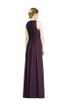 Outlet Long Chiffon V-Neck Bridesmaid Dress with Shirred Bodice