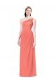 Outlet Draped Full Length One Shoulder Chiffon Bridesmaid Dress