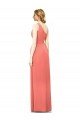 Outlet Draped Full Length One Shoulder Chiffon Bridesmaid Dress