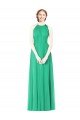Outlet Halter Neckline Long Chiffon Bridesmaid Dress with Side Bow