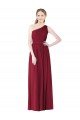 Outlet One Shoulder Full Length Long Chiffon Bridesmaid Dress.