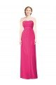 Outlet Full Length Strapless Long Chiffon Dress with Waistband