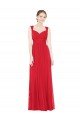 Outlet Full-Length Long Chiffon Bridesmaid Dress with Side Front Slit