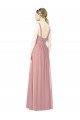 Outlet High Neck Chiffon Bridesmaid Dress with Low Back