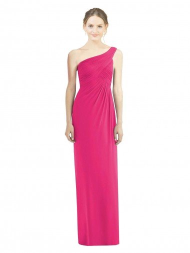 Outlet One Shoulder Long Chiffon Bridesmaid Dress