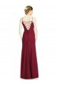 Outlet High Square Trumpet Chiffon Bridesmaid Dress with Lace-Up Open Back