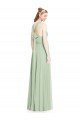 Outlet Open Back Halter Chiffon Bridesmaid Dress with Flowy Bow