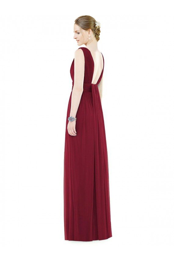 Outlet Low Square Back Sleeveless Shirred Skirt Bridesmaid Dress