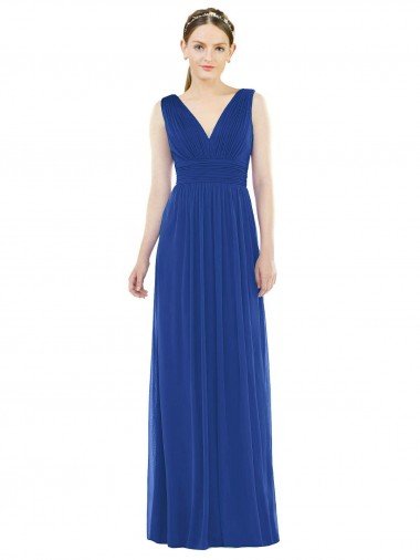 Outlet Low Square Back Sleeveless Shirred Skirt Bridesmaid Dress