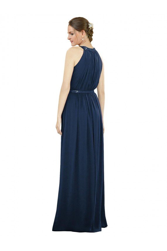 Outlet Vintage Full-Length Sleeveless Chiffon Bridesmaid Dress 