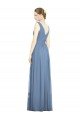 Outlet Sleeveless Draped Chiffon Maxi Bridesmaid Dress with Front Slit