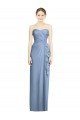 Outlet Strapless Full-Length Chiffon Bridesmaid Dress with Front Slit