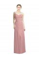 Outlet Crossover Draped Sweetheart Chiffon Formal Bridesmaid Dress with Front Slit
