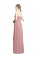 Outlet Crossover Draped Sweetheart Chiffon Formal Bridesmaid Dress with Front Slit