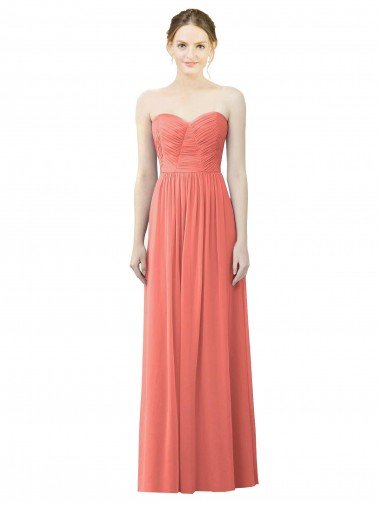 Outlet Draped Sweetheart Strapless Chiffon Bridesmaid Dress