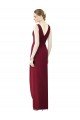 Outlet Draped Sleeveless Long Chiffon V-Neck Bridesmaid Dress
