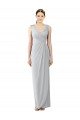 Outlet Draped Sleeveless Long Chiffon V-Neck Bridesmaid Dress