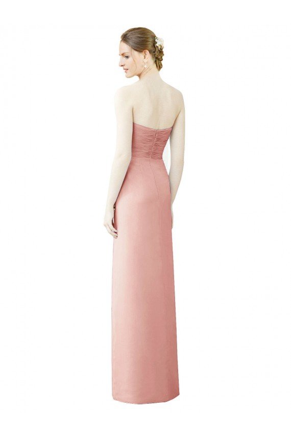 Outlet Strapless Sweetheart Long Chiffon Wrap Bridesmaid Dress