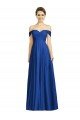Outlet Off the Shoulder Draped Chiffon Maxi Bridesmaid Dress