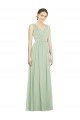 Outlet Natural Waist V-Neck Draped Chiffon Bridesmaid Dress