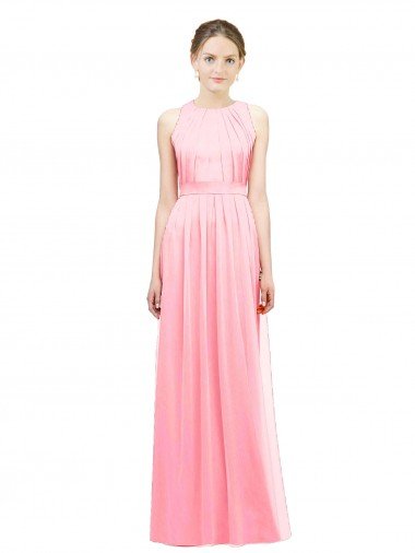 Outlet Sleek Halter Neck Chiffon Bridesmaid Dress 