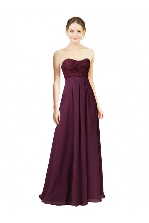 Outlet Dreamy Lace Over Chiffon Bridesmaid Dress