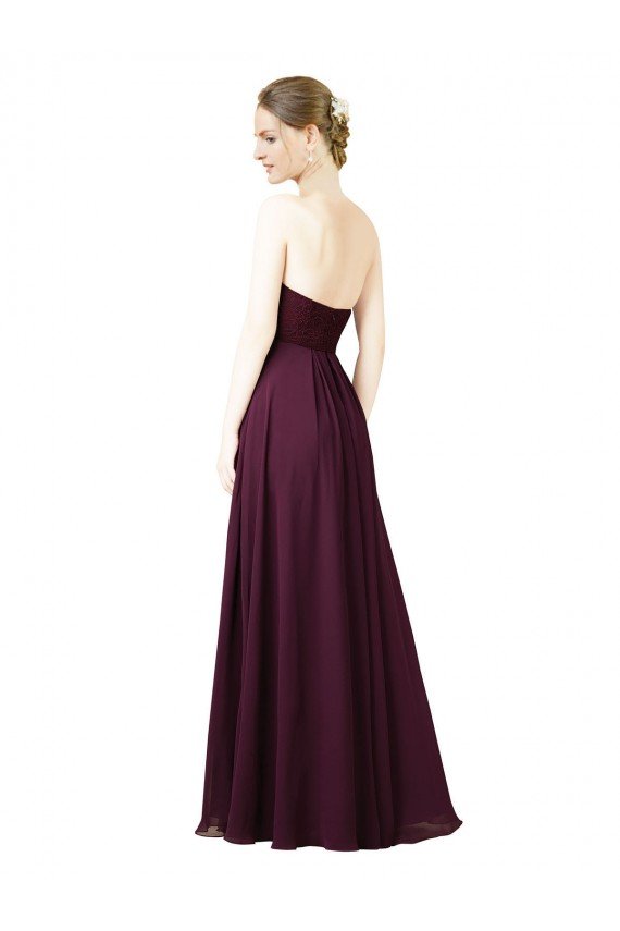 Outlet Dreamy Lace Over Chiffon Bridesmaid Dress