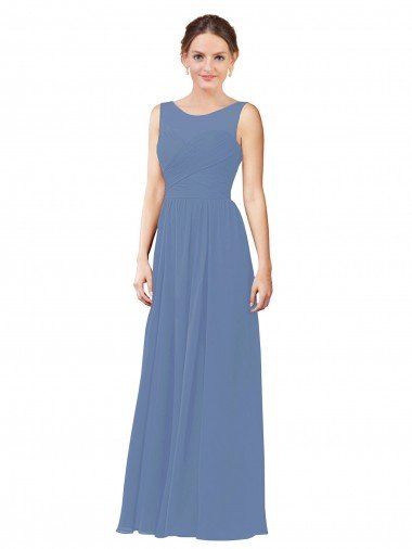 Outlet Luxe Chiffon Bridesmaid Dress with Illusion and Sweetheart Neckline