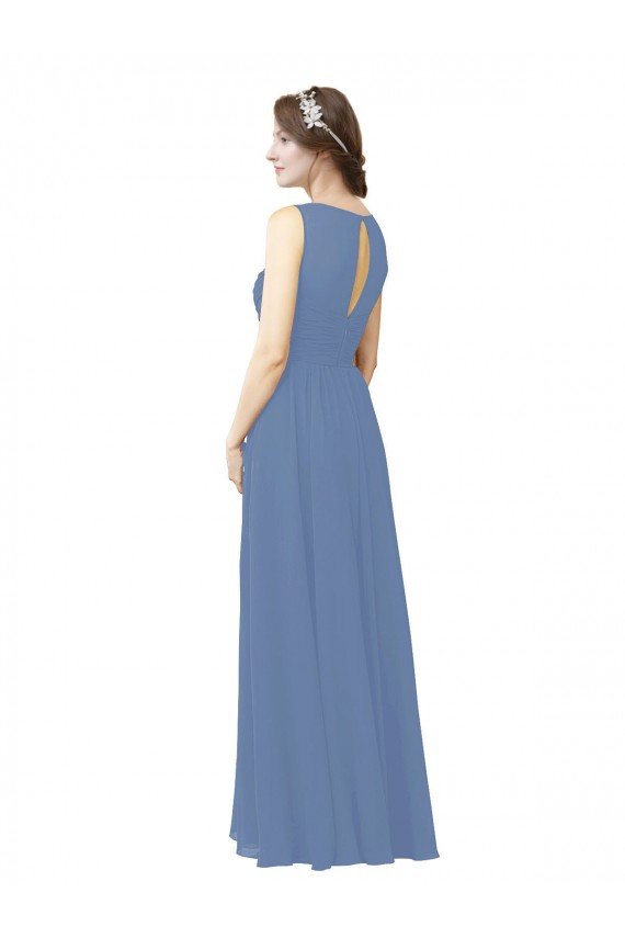 Outlet Luxe Chiffon Bridesmaid Dress with Illusion and Sweetheart Neckline